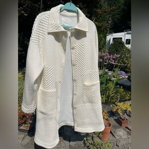 Anthropologie White Quilted Jacket